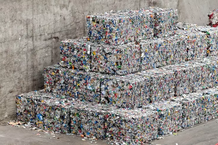 Bails of sorted material